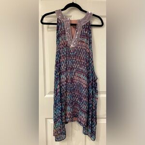 Free People flowy mini dress with sequin collar
